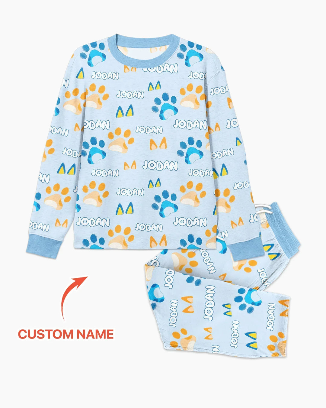 Custom Name Favourite Blue Dog Family Matching Bamboo Men's Pajama Set