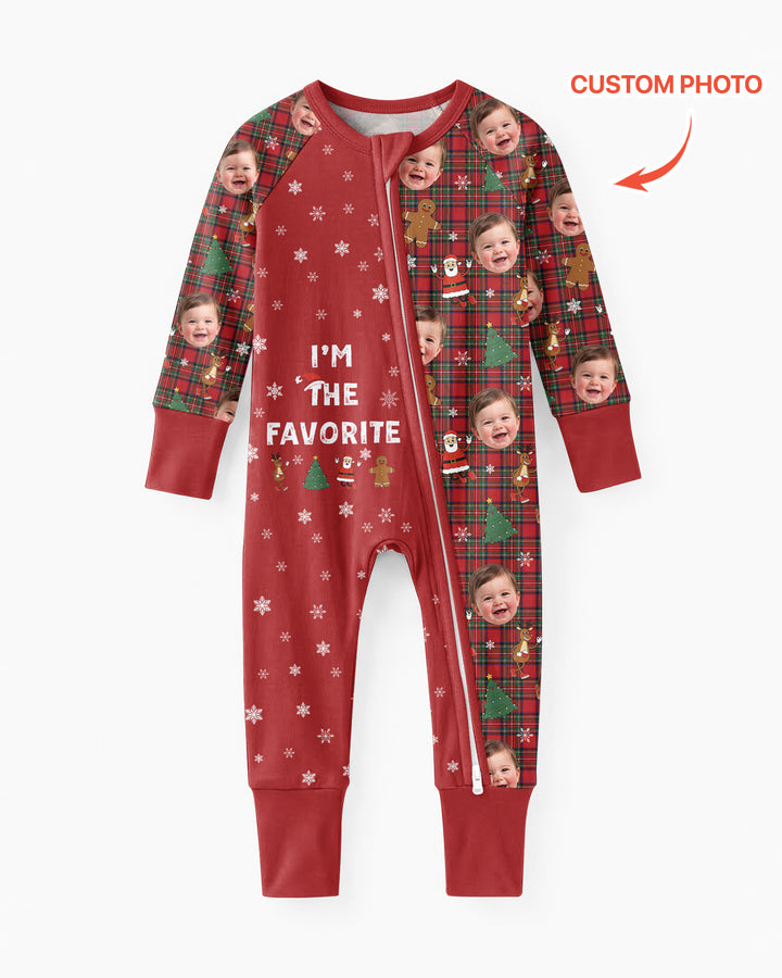 I'm The Favorite Christmas Funny Brother Sister Matching Bamboo Convertible Zippy