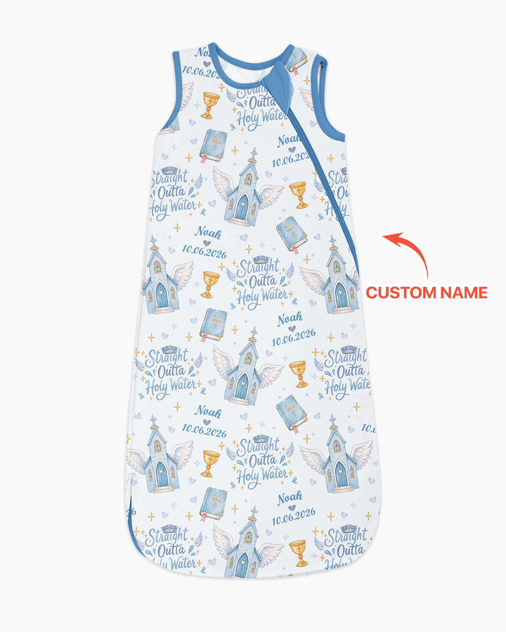 Custom Name Baptism Christening Straight Outta Holy Water Bamboo Sleep Bag