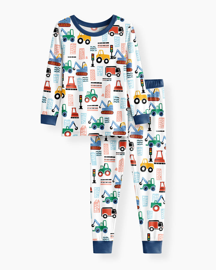 Little Builders Bamboo Two Piece Long Sleeve Pajama Set