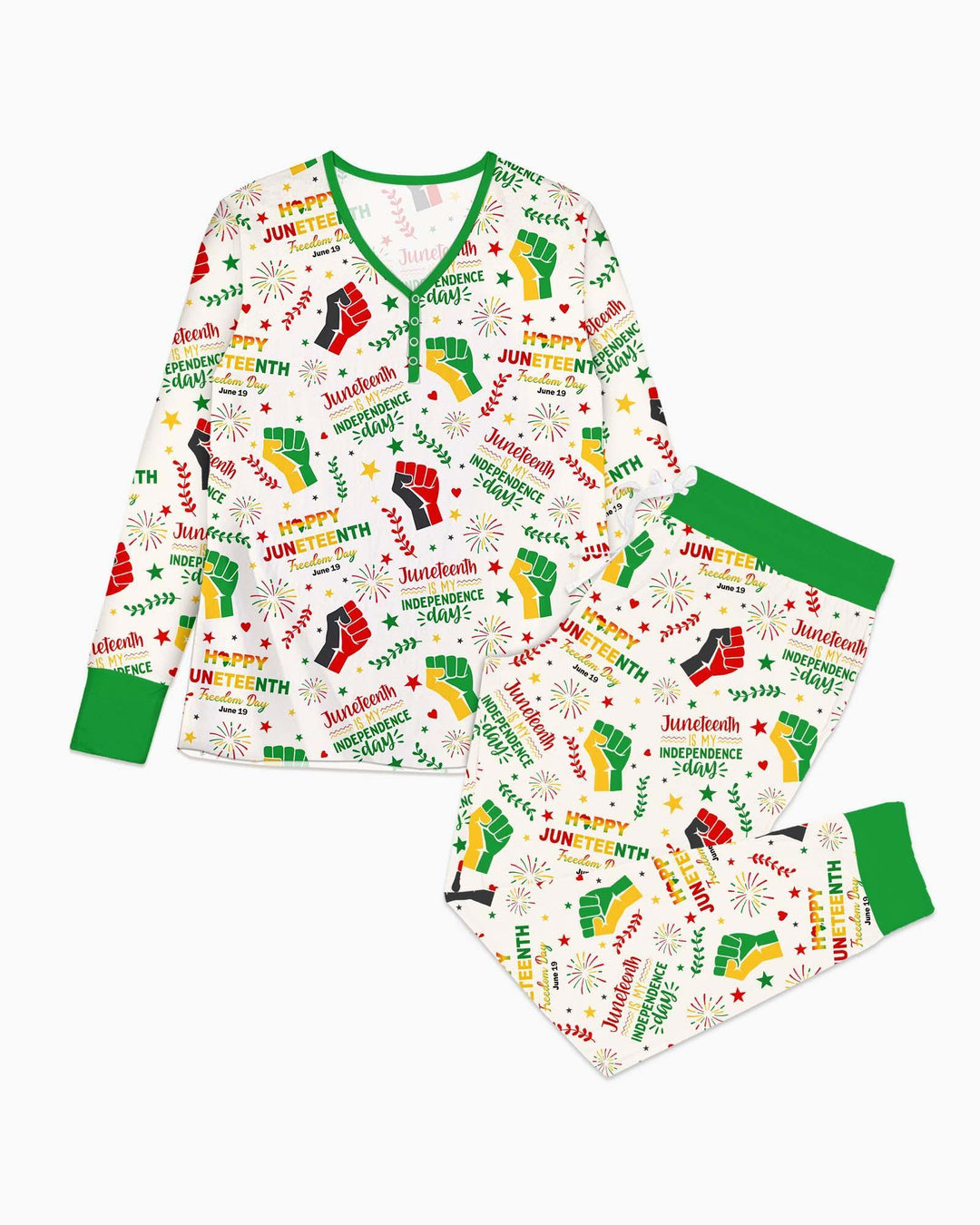 Happy Juneteenth Freedom Day Bamboo Women Pajama Set