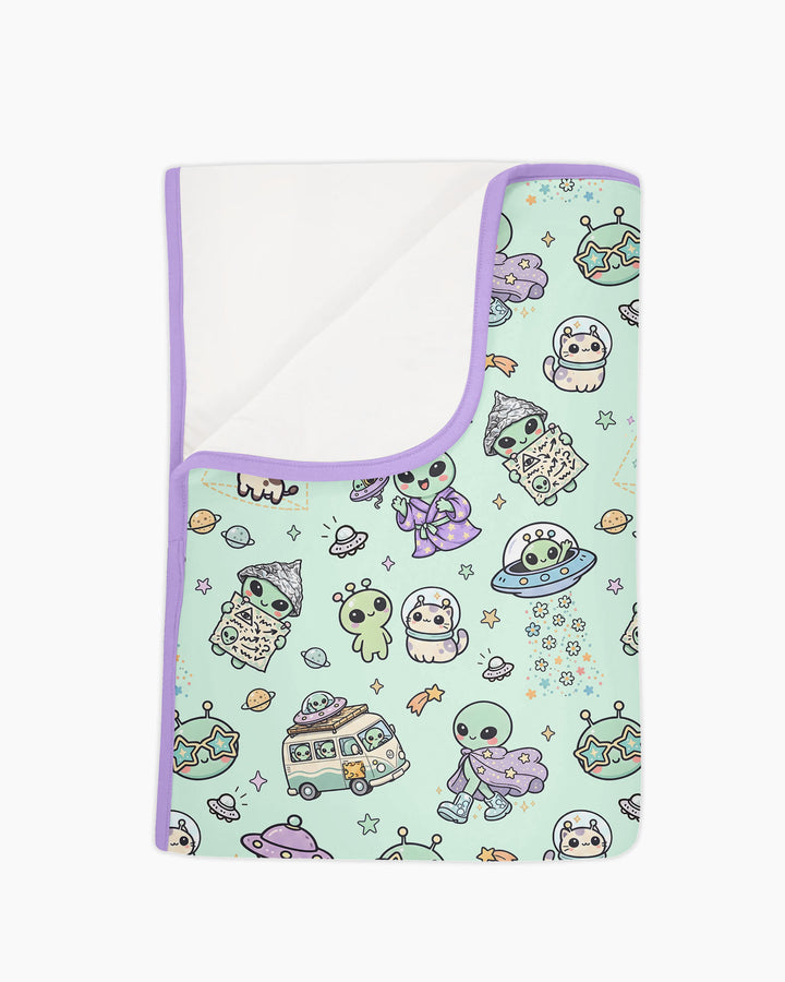 Little Alien Explorer Bamboo Blanket