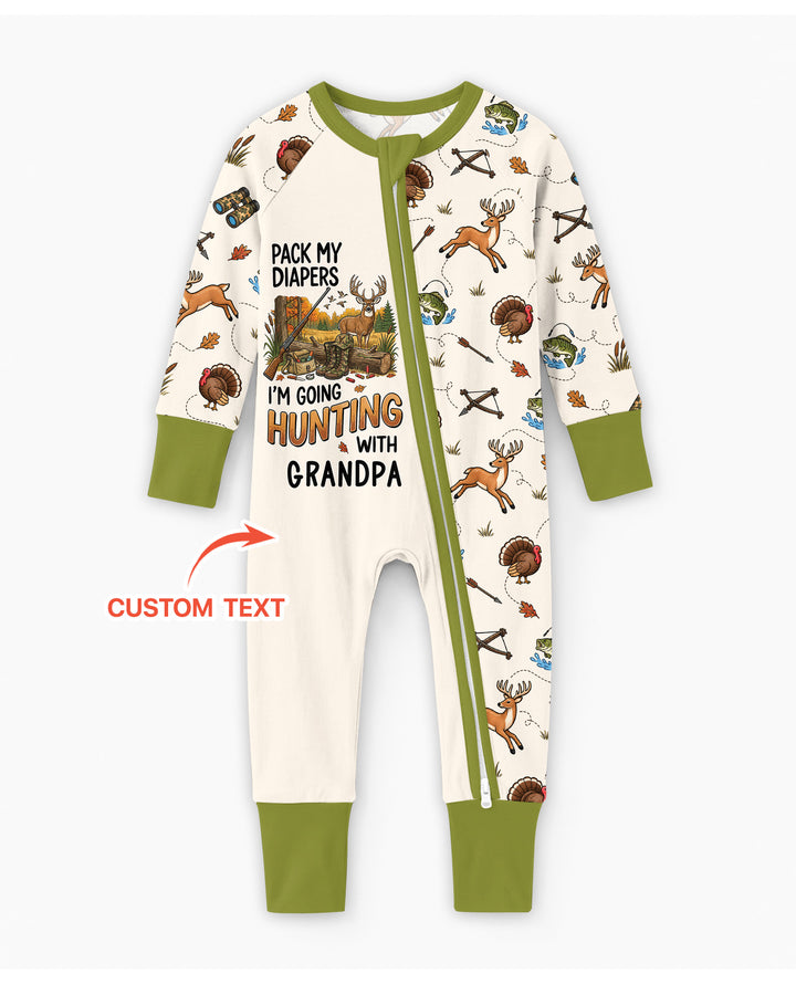 Personalized Pack My Diapers I'm Going Hunting Bamboo Convertible Zippy