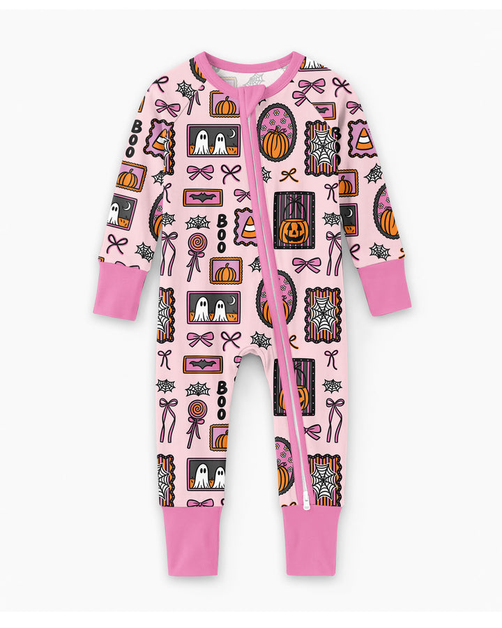 Spooky Preppy Pink Bamboo Convertible Zippy