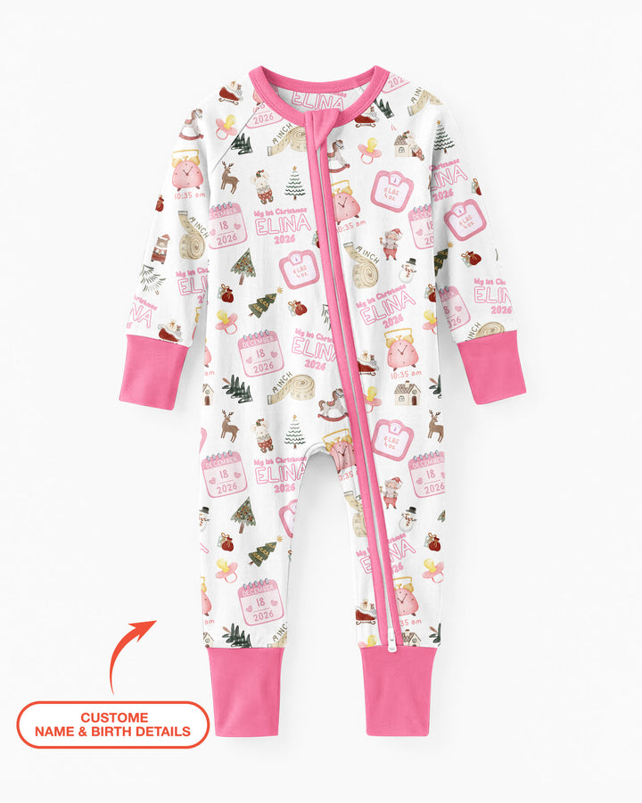 Personalized Baby's First Christmas Bamboo Convertible Zippy