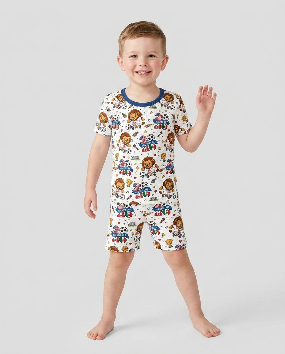We Are The Champions Soccer Cup 2026 Bamboo Two Piece Short Sleeve Shorts Pajama Set
