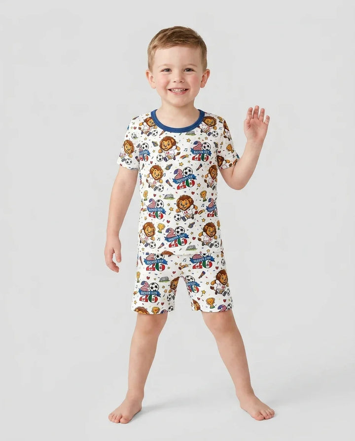 We Are The Champions Soccer Cup 2026 Bamboo Two Piece Short Sleeve Shorts Pajama Set
