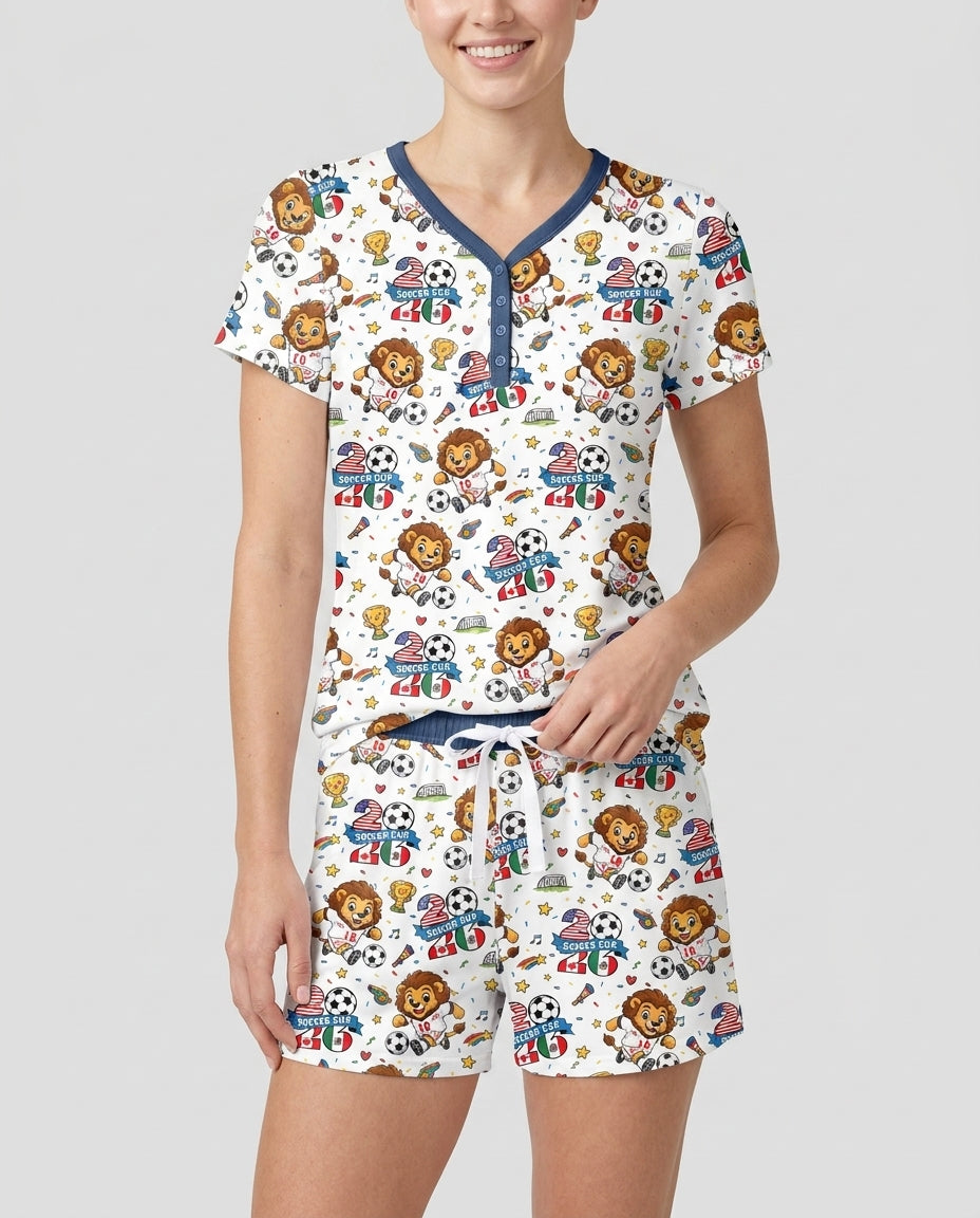 We Are The Champions Soccer Cup 2026 Bamboo Women Short Sleeve Short Pajama Set
