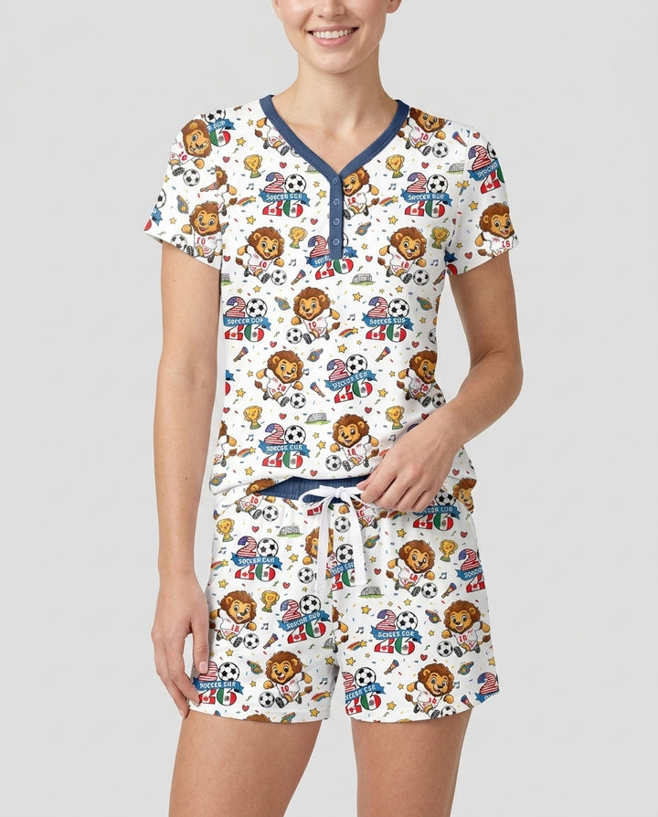 We Are The Champions Soccer Cup 2026 Bamboo Women Short Sleeve Short Pajama Set