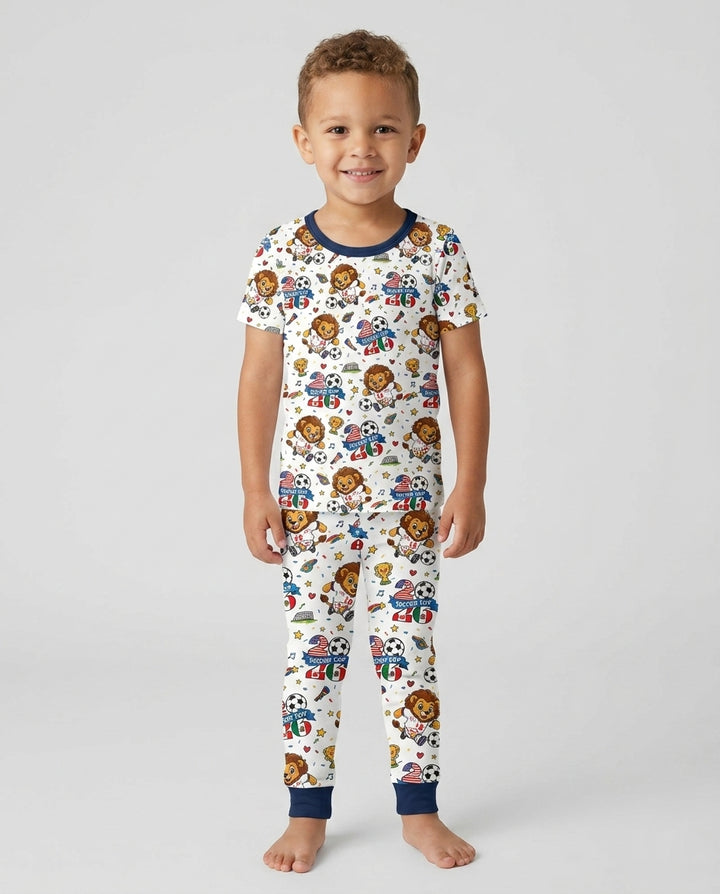 We Are The Champions Soccer Cup 2026 Bamboo Two Piece Short Sleeve Pajama Set