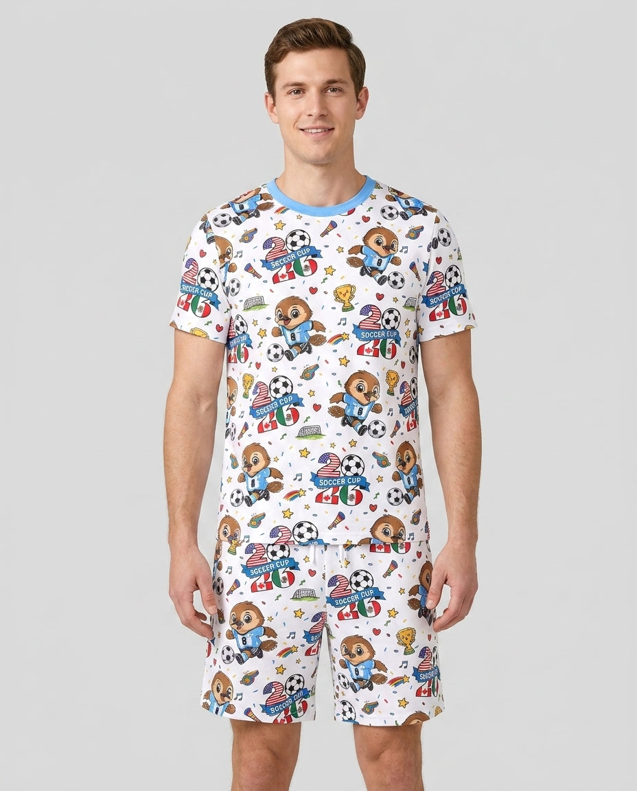 We Are The Champions Soccer Cup 2026 Bamboo Men Short Sleeve Short Pajama Set