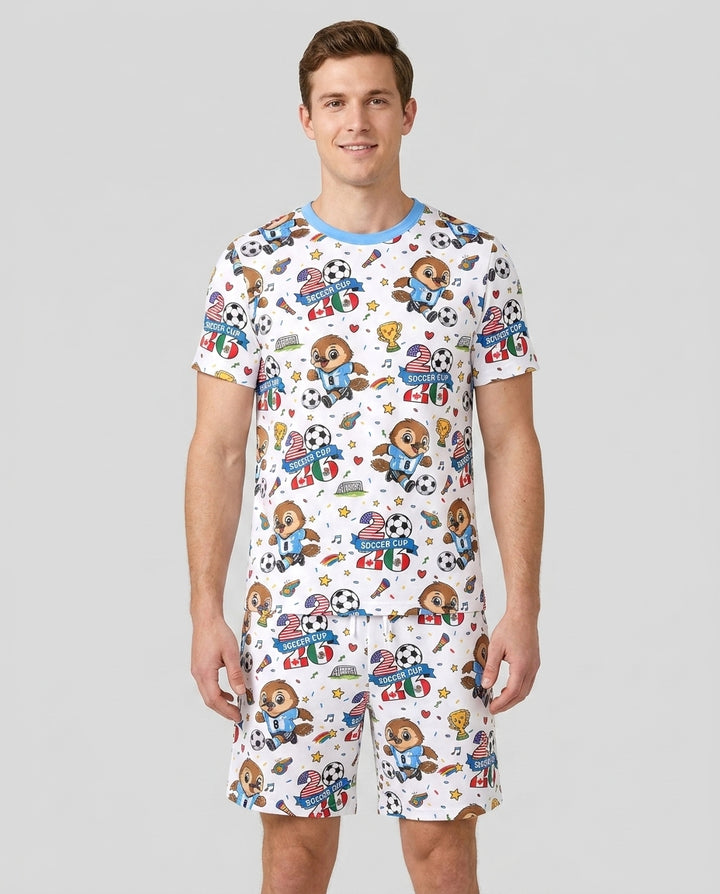 We Are The Champions Soccer Cup 2026 Bamboo Men Short Sleeve Short Pajama Set