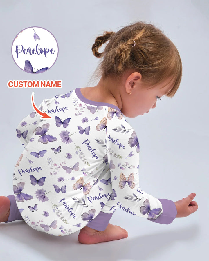 Custom Name Lilac Bloom Bamboo Convertible Zippy