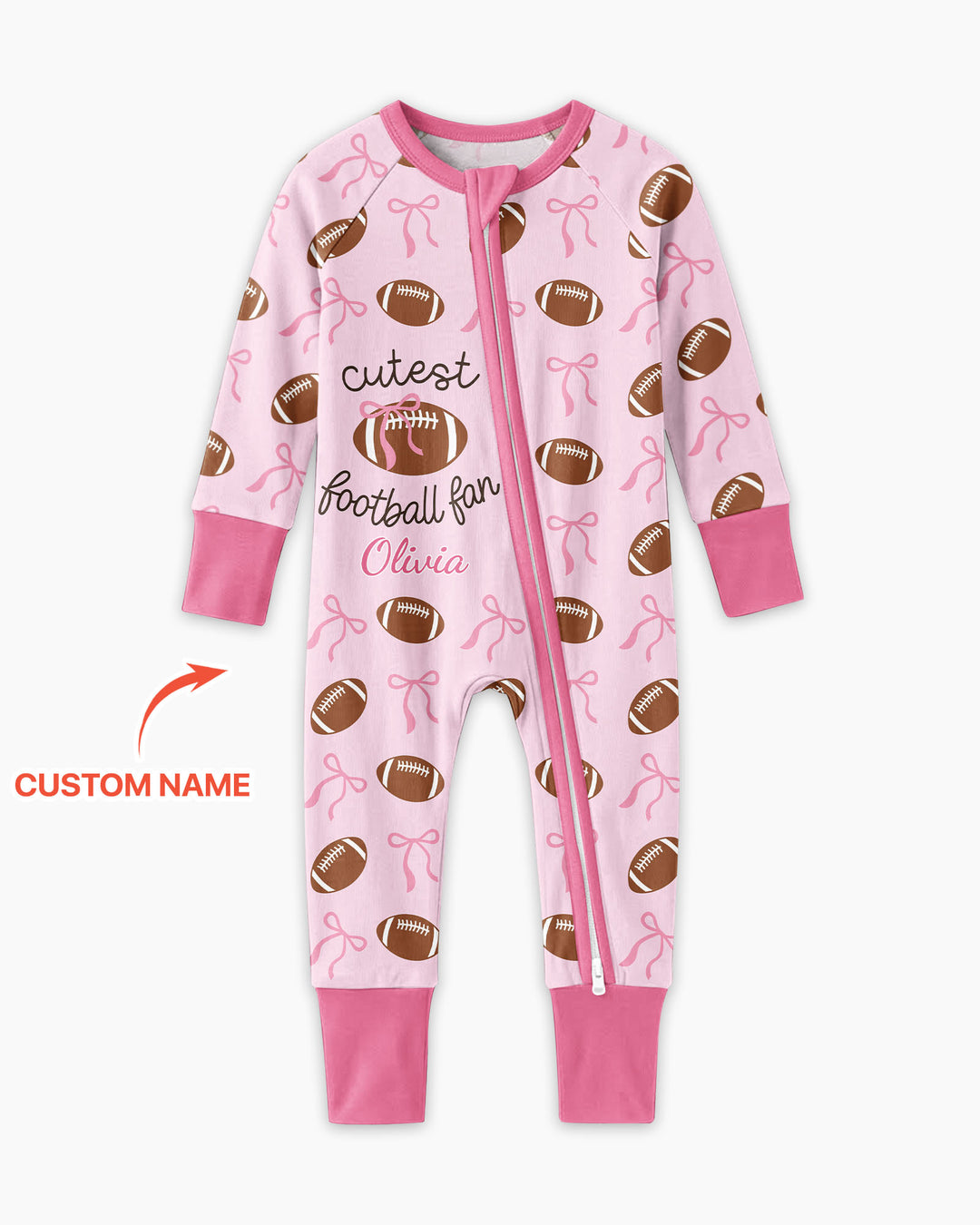 Custom Name Cutest Football Fan Bamboo Convertible Zippy