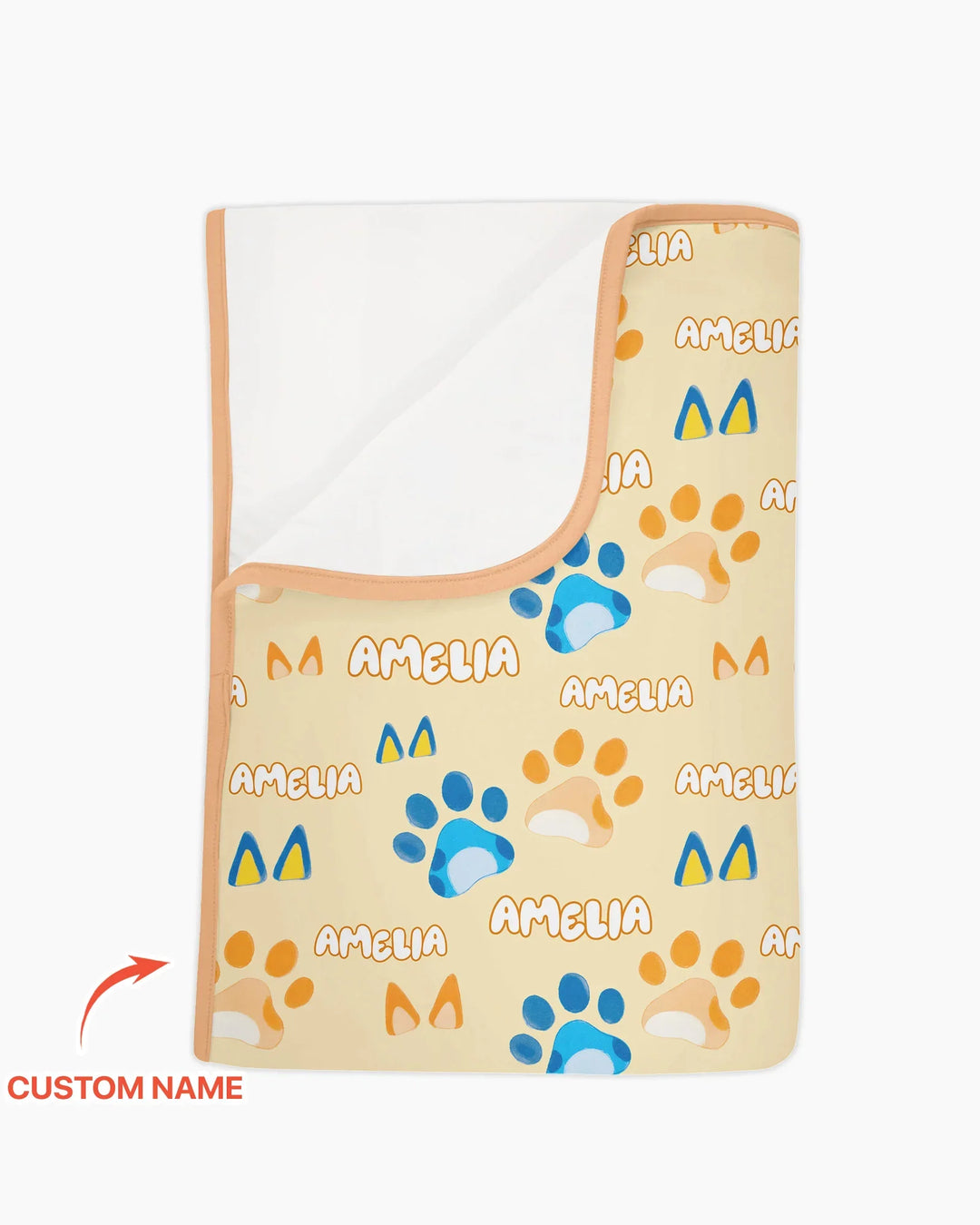 Custom Name Favourite Blue Dog Family Matching Bamboo Blanket