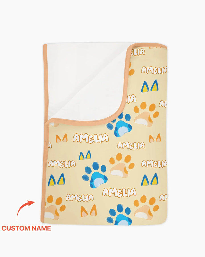 Custom Name Favourite Blue Dog Family Matching Bamboo Blanket