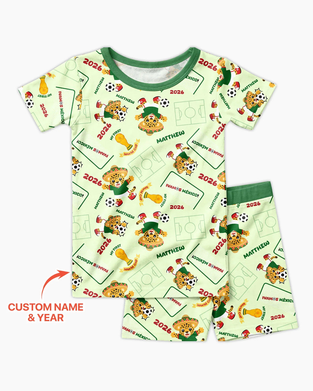My First World Cup Bamboo Two Piece Short Sleeve Shorts Pajama Set