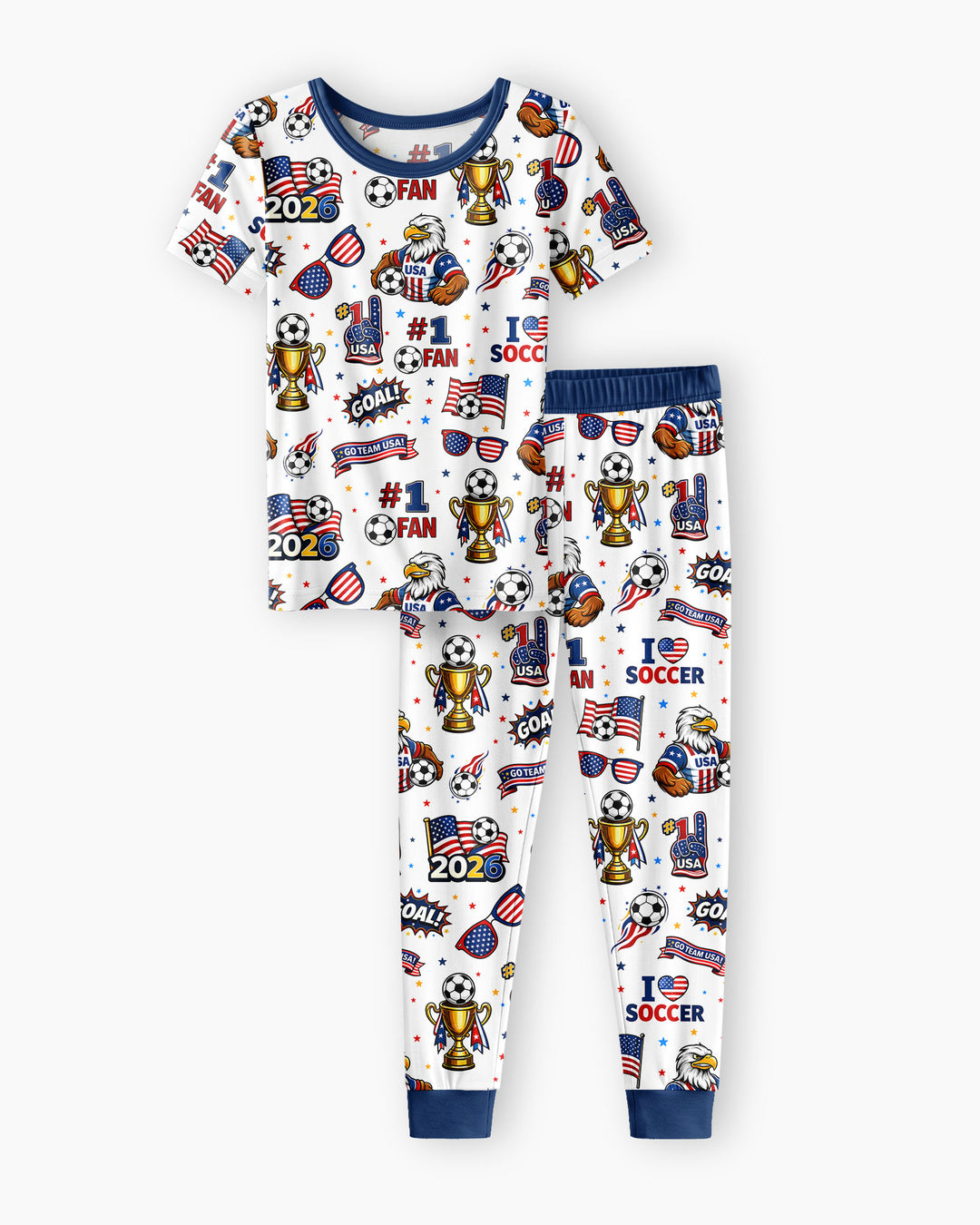 USA Soccer 2026 Party Bamboo Two Piece Short Sleeve Pajama Set