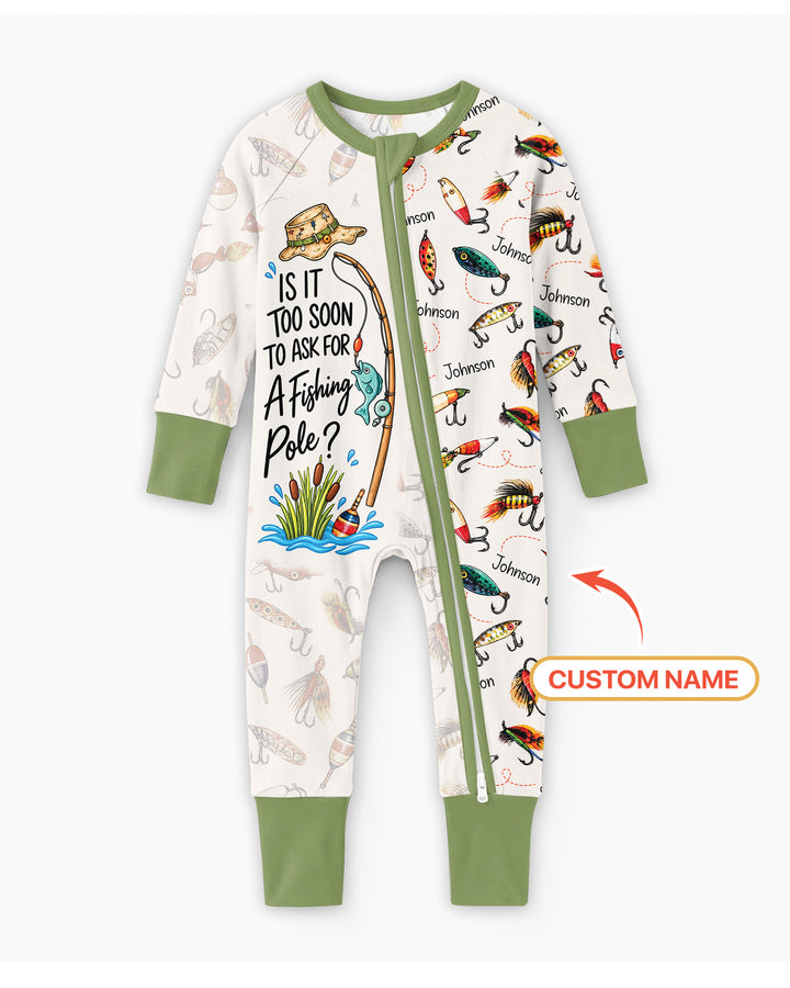 Custom Name Is It Too Soon to Ask for a Fishing Pole Bamboo Convertible Zippy