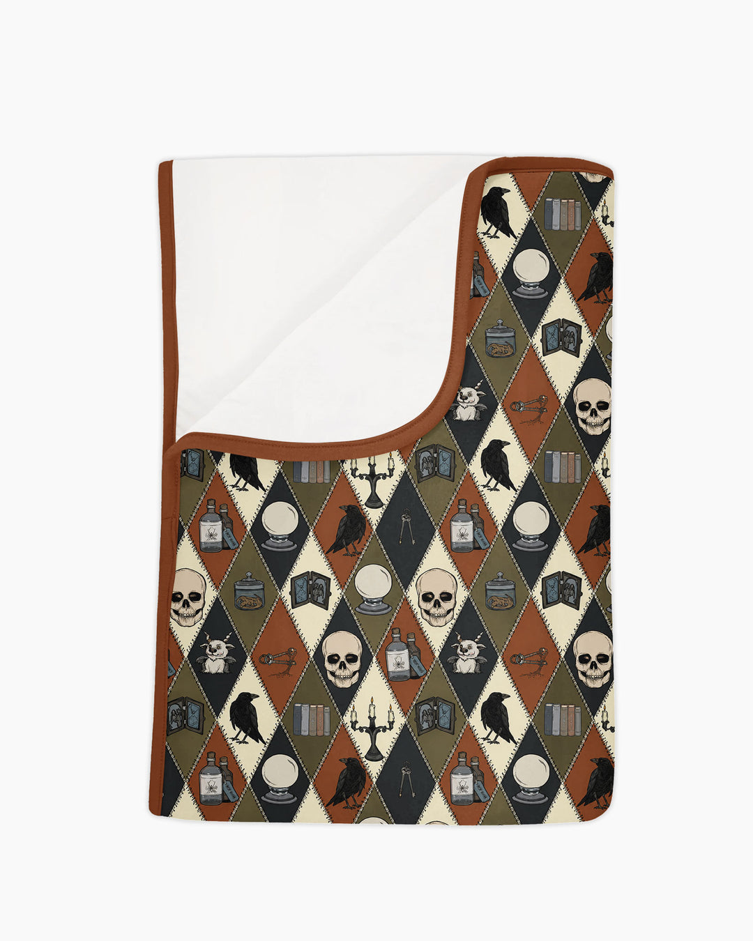 Retro Gothic Halloween Patchwork Bamboo Blanket