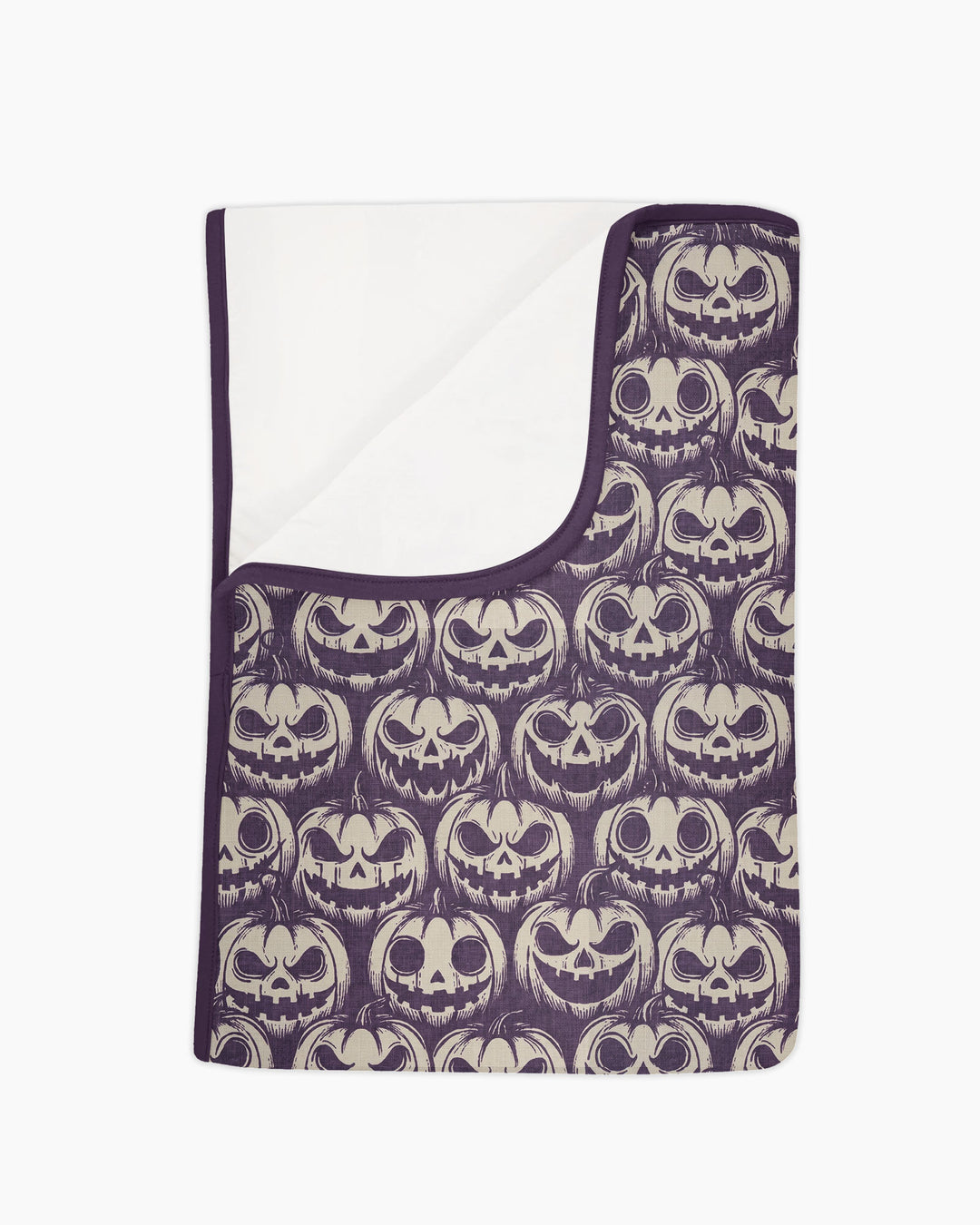 Retro Halloween Jack-O-Lantern Spooky Faces Bamboo Blanket