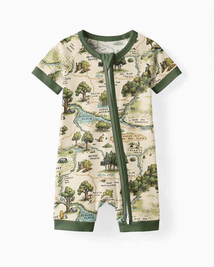 Classic Bear Maps Bamboo Shorty Zippy