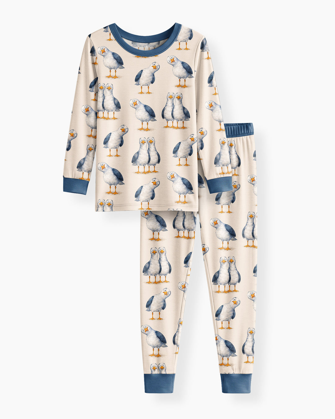 Goofy Seagulls Bamboo Two Piece Long Sleeve Pajama Set