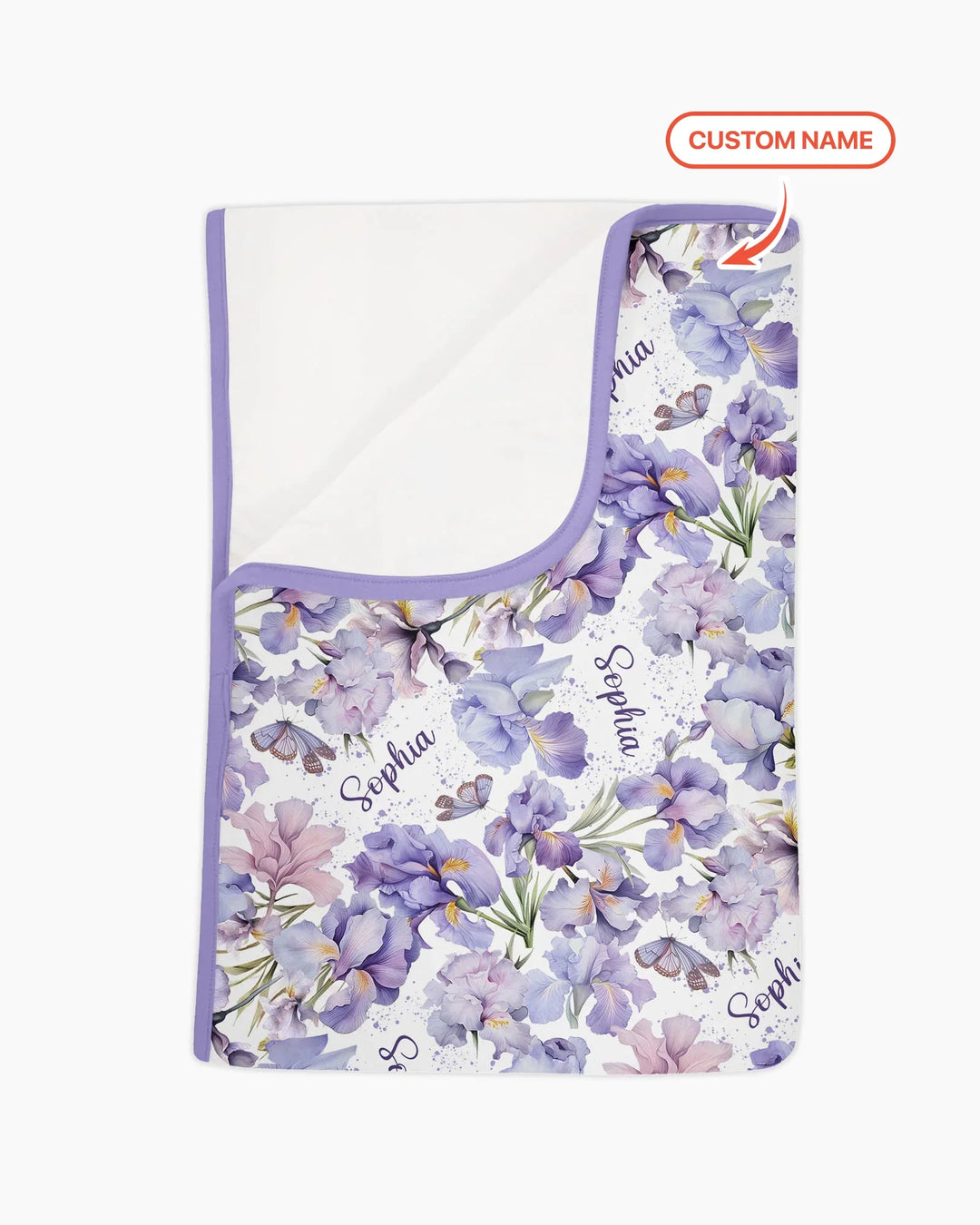 Custom Name Birth Month Flowers Bamboo Blanket