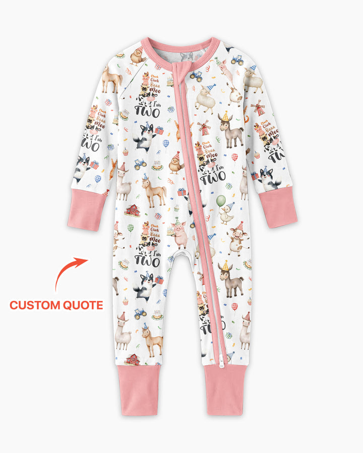 Custom Birthday Barnyard Bash Family Party Bamboo Convertible Zippy