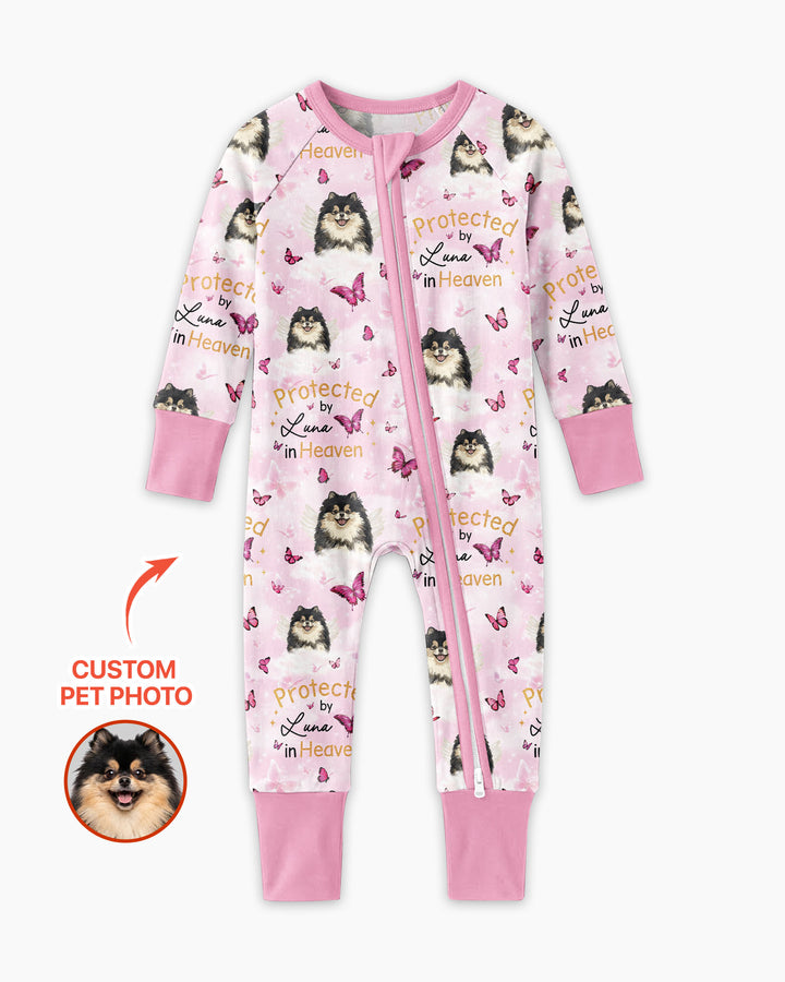 Custom Pet Photo Protected By Heaven Family Matching Bamboo Convertible Zippy