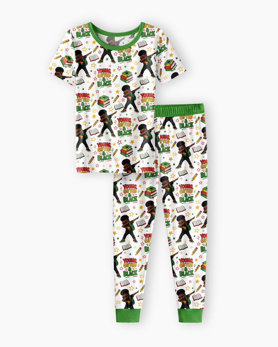 Black Boy Young Gifted & Black Bamboo Two Piece Short Sleeve Pajama Set