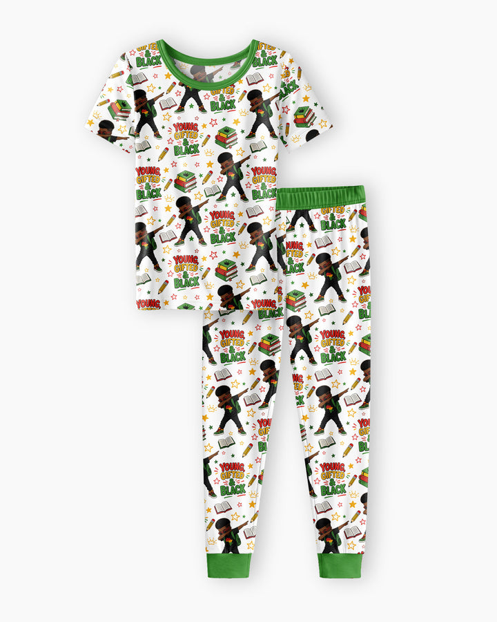 Black Boy Young Gifted & Black Bamboo Two Piece Short Sleeve Pajama Set