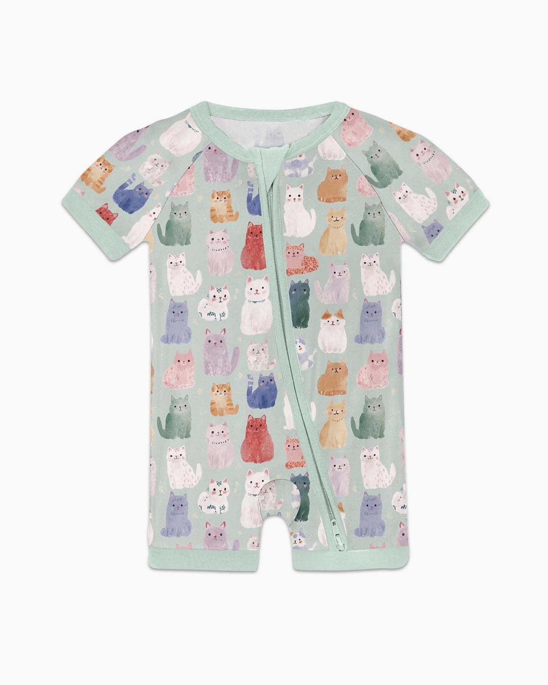 Enchanted Happy Kitty Family Matching Bamboo Shorty Zippy
