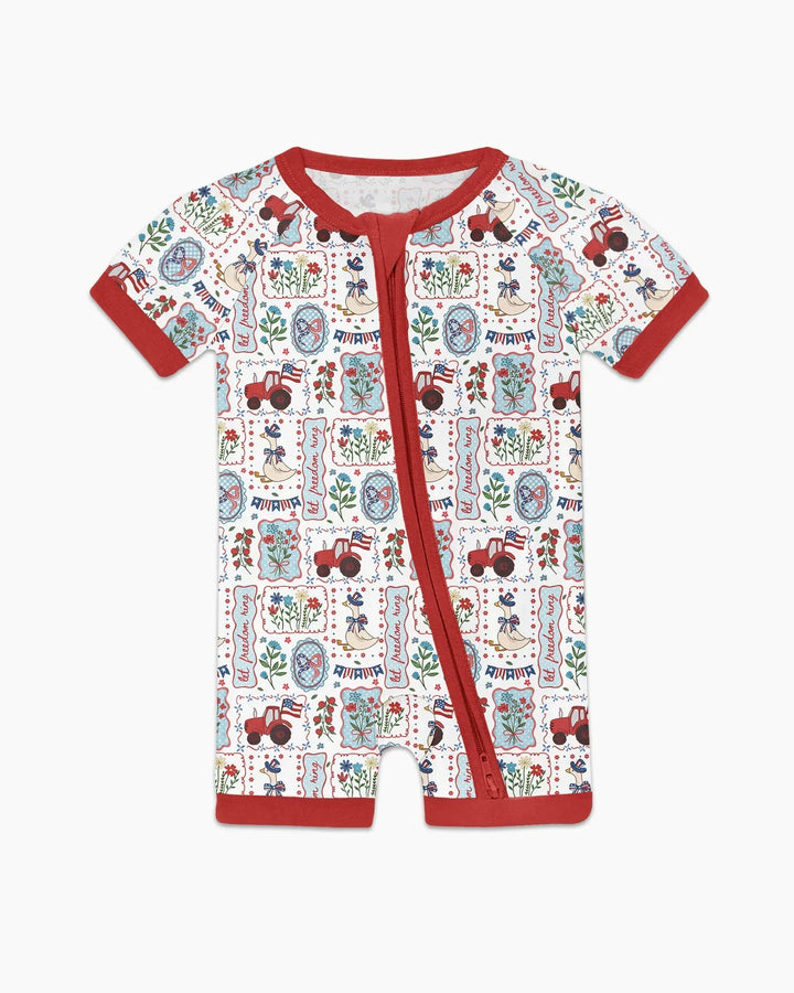 Patriotic USA Silly Goose Family Matching Bamboo Shorty Zippy