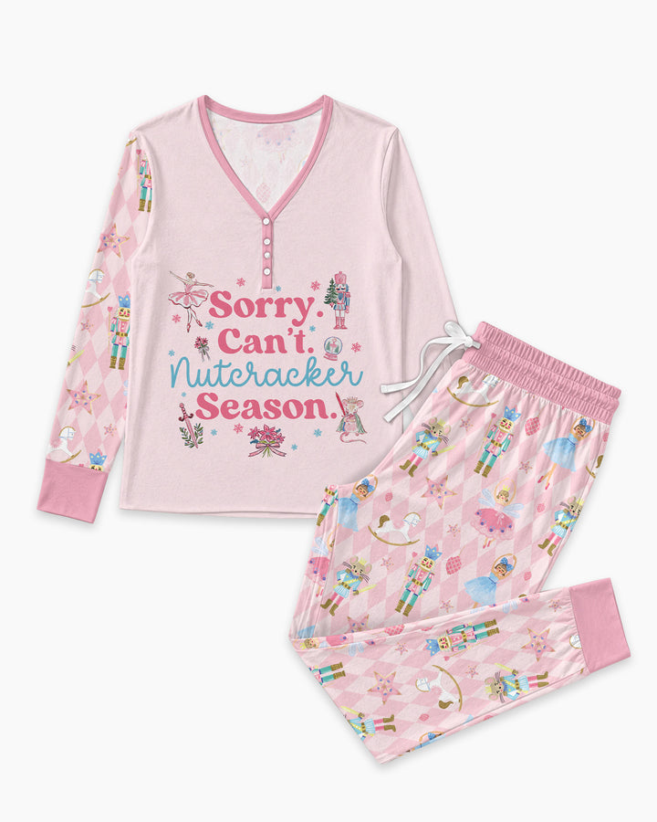 Sorry Can't Nutcracker Season Ballet Christmas Bamboo Women Pajama Set