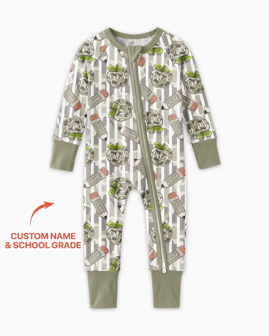 Custom Name Camo Apple Days Bamboo Convertible Zippy
