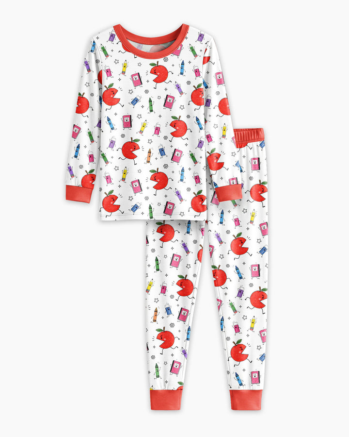 Back To School Chasing Bamboo Two Piece Long Sleeve Pajama Set