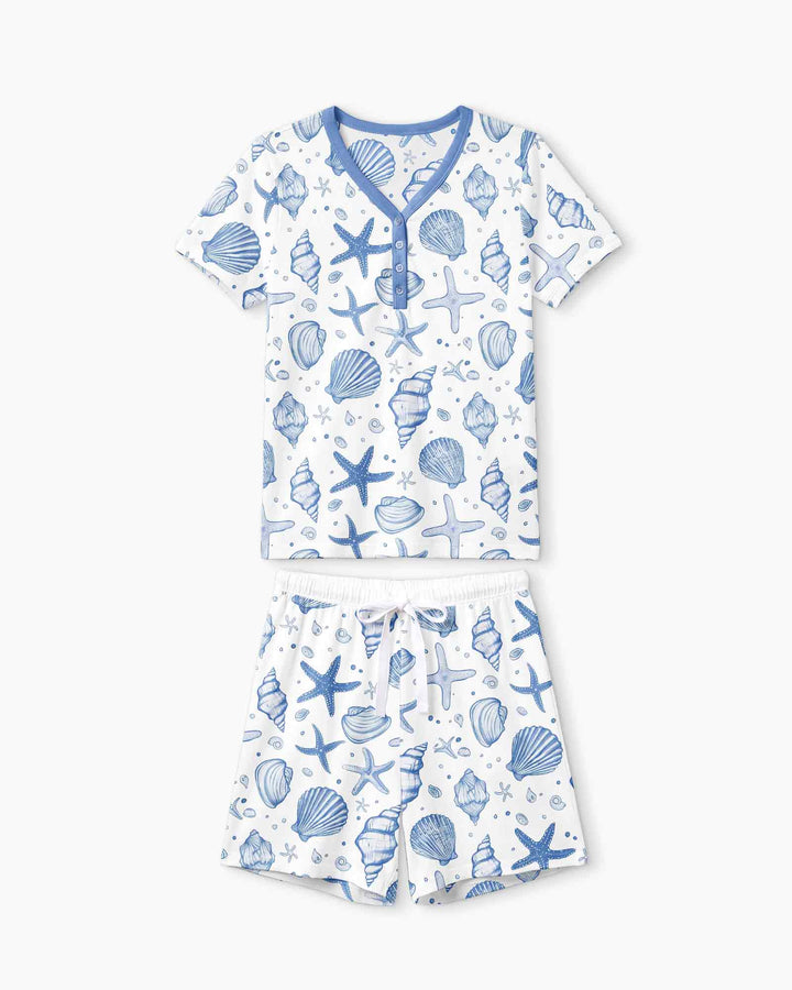 Coastal Charm Family Matching Bamboo Women Short Sleeve Short Pajama Set
