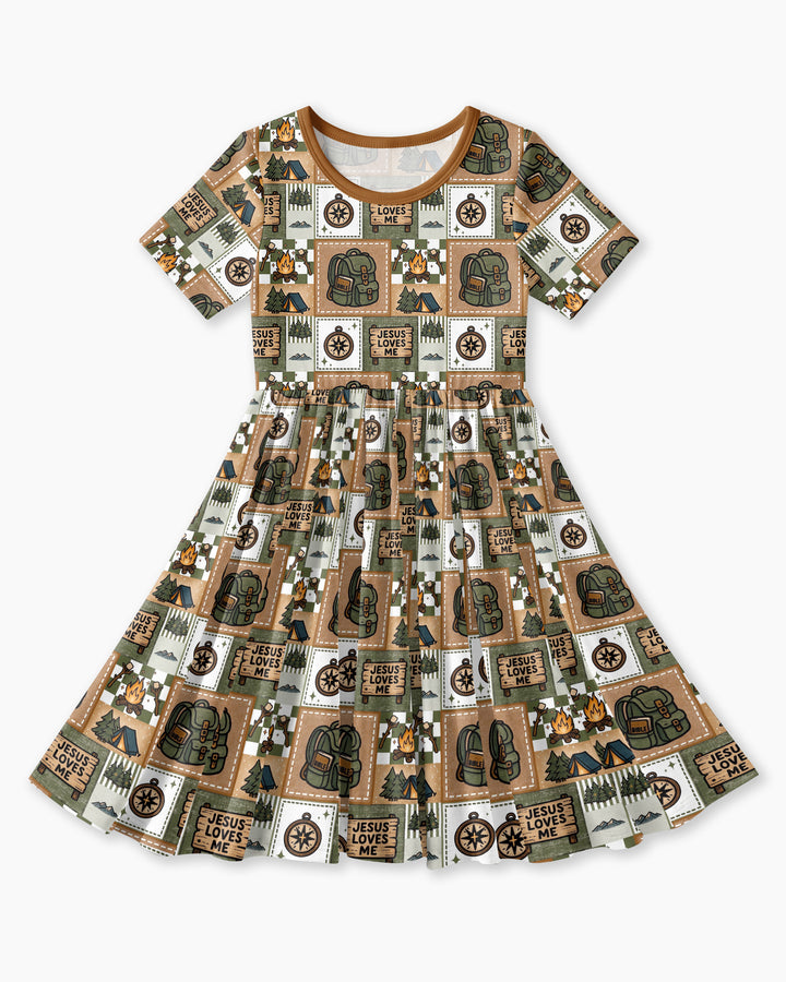 Camping Jesus Loves Me Bamboo Twirl Dress