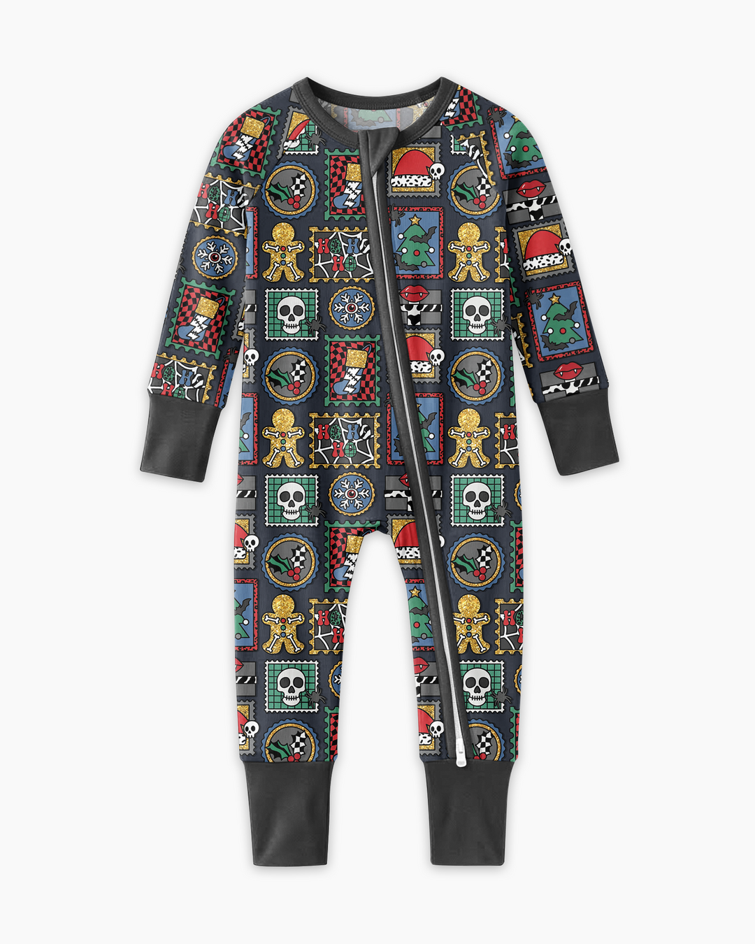 Retro Spooky Christmas Stamp Bamboo Convertible Zippy
