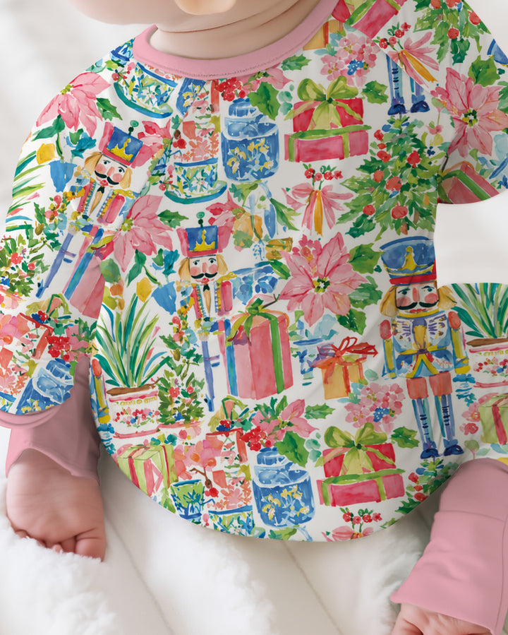Watercolor Nutcracker Holiday Bamboo Convertible Zippy
