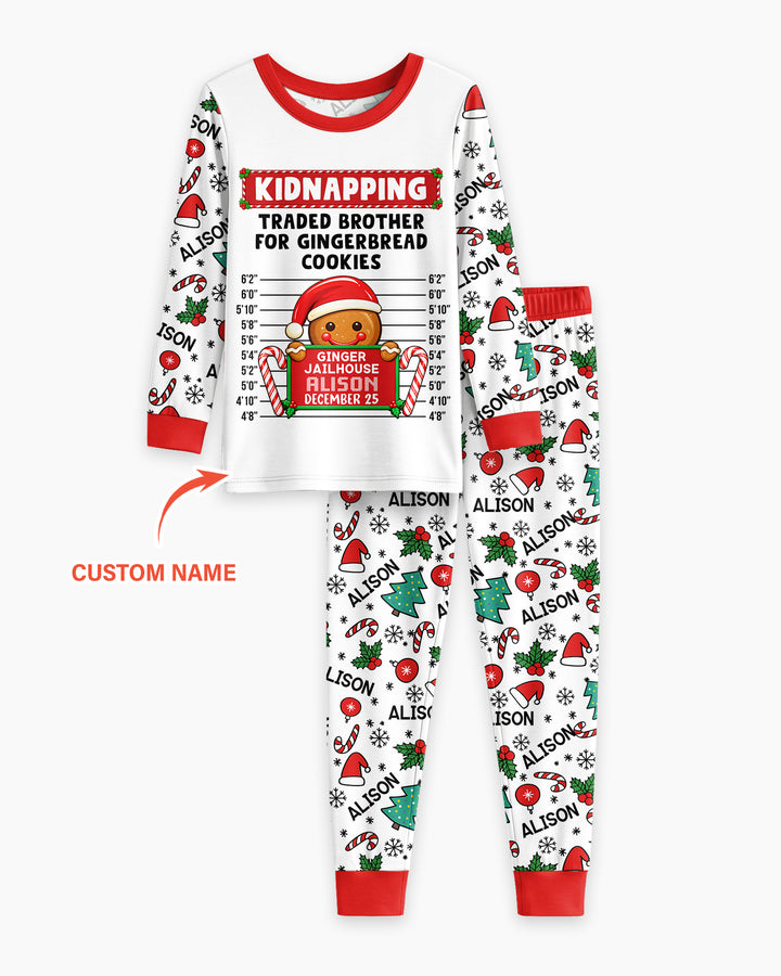 Funny Christmas Family Matching Bamboo Two Piece Long Sleeve Pajama Set