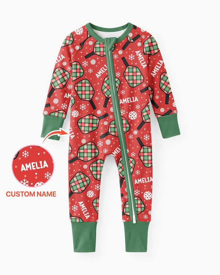 Custom Name Plaid Paddle Bamboo Convertible Zippy