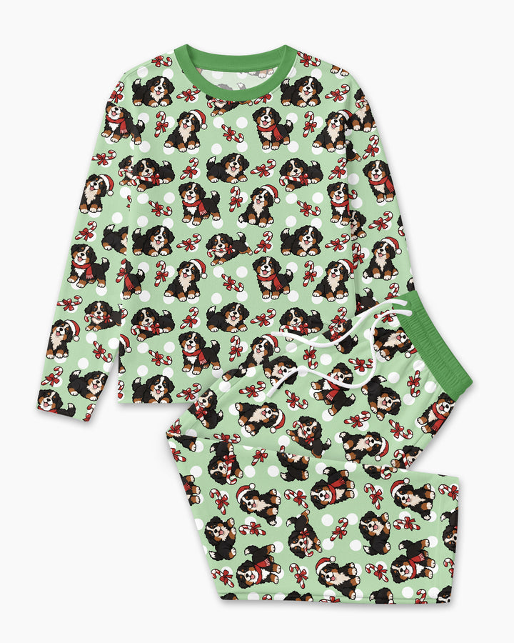 Holiday Bernese Mountain Christmas Dog Bamboo Men's Pajama Set