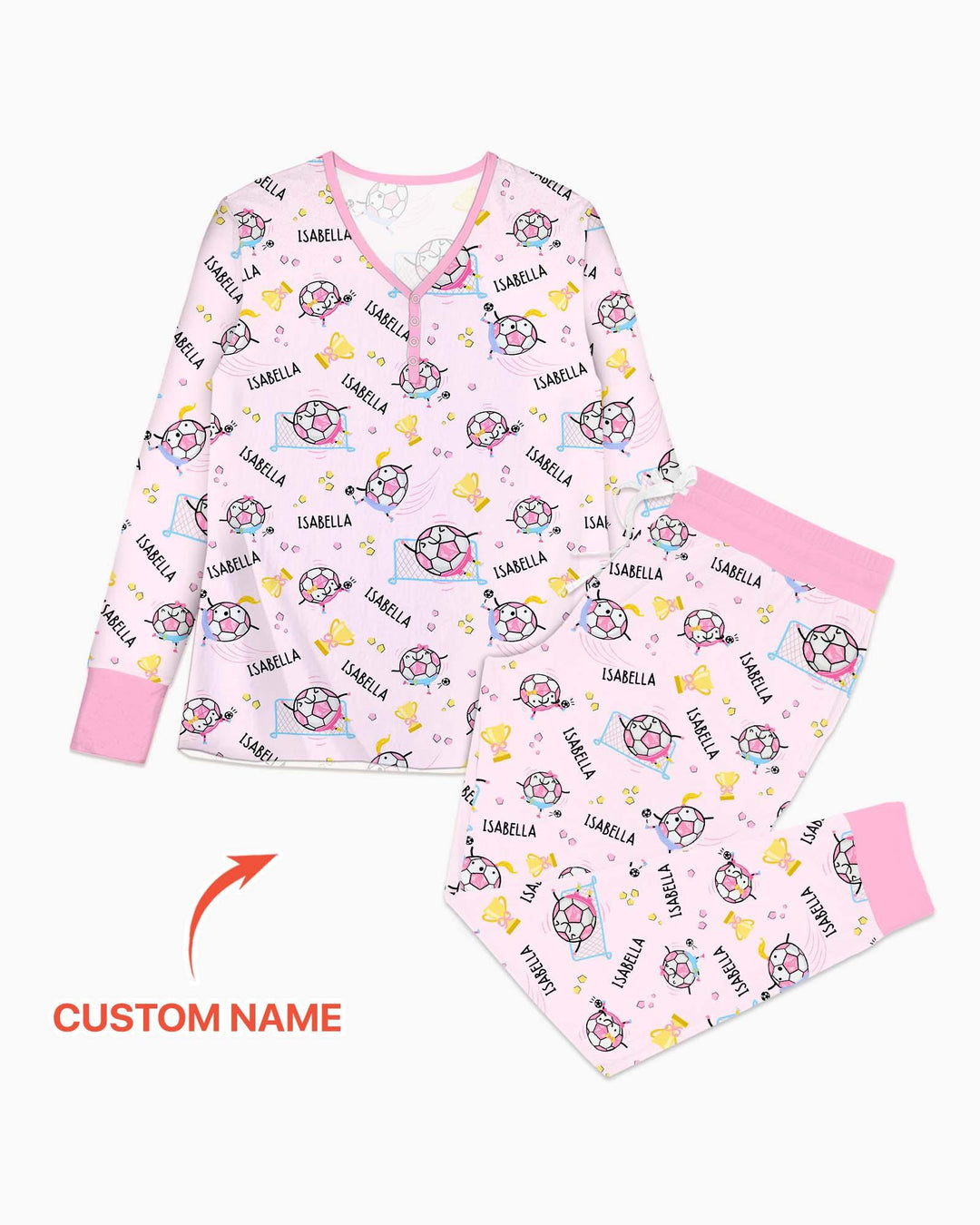 Custom Name Soccer Dad Team Matching Bamboo Women Pajama Set