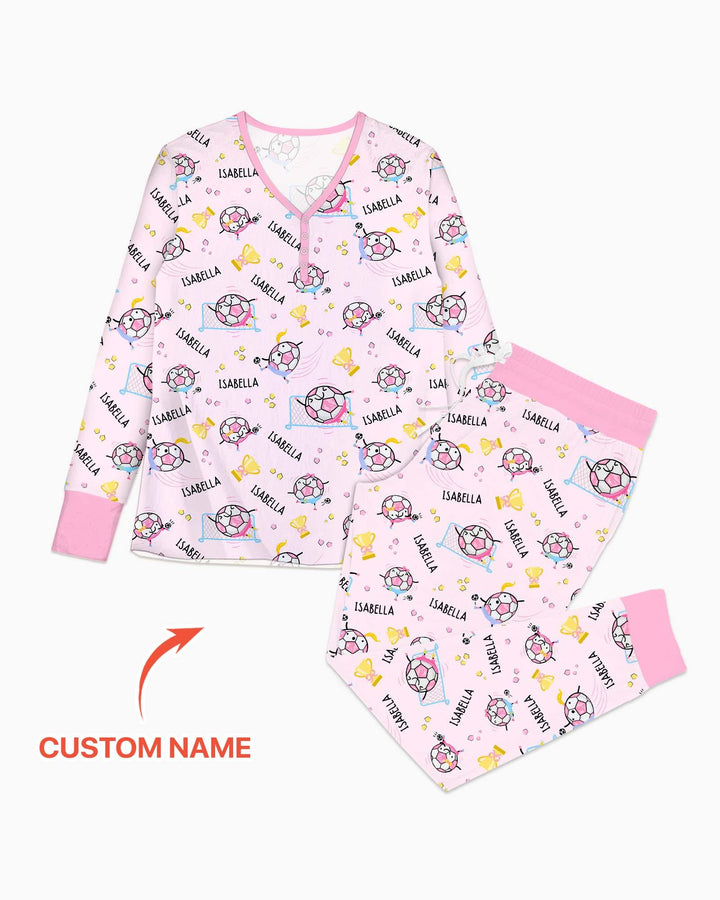 Custom Name Soccer Dad Team Matching Bamboo Women Pajama Set