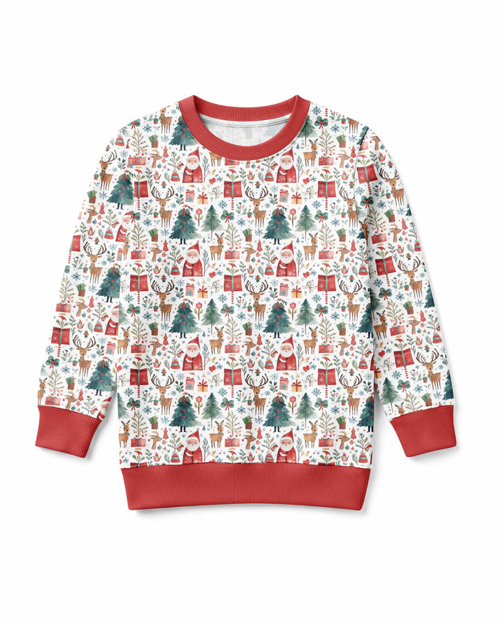 Christmas Tree Santa Bamboo Crewneck Sweatshirt