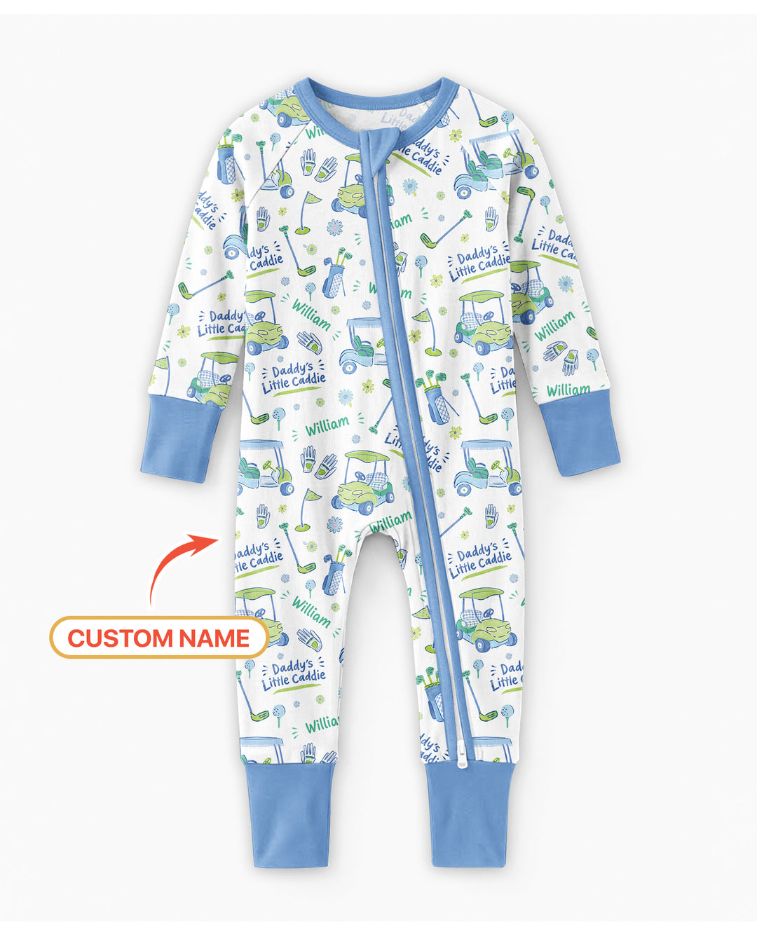 Daddy's Little Caddie Custom Name Bamboo Convertible Zippy