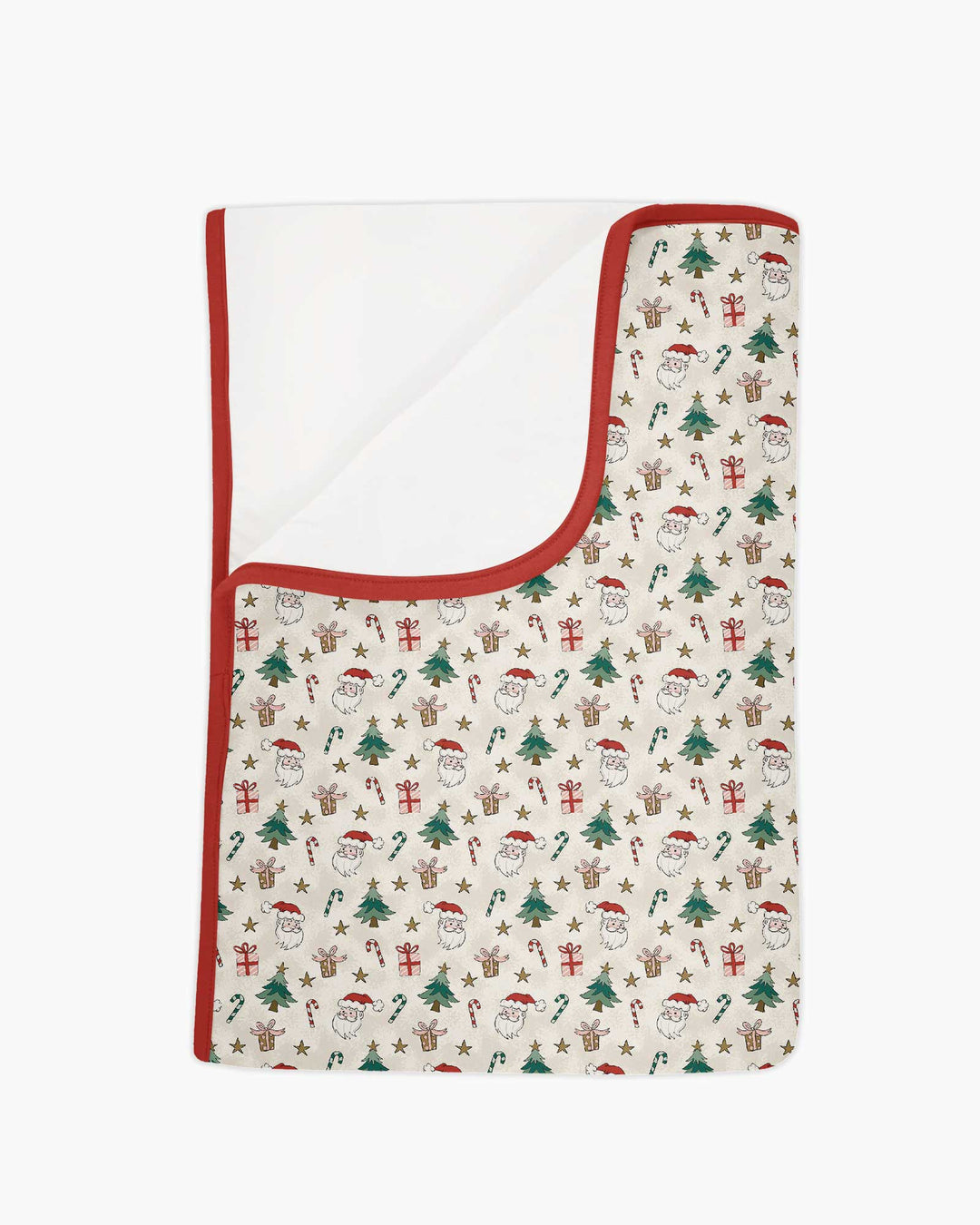 Vintage Santa Christmas Doodles Bamboo Blanket