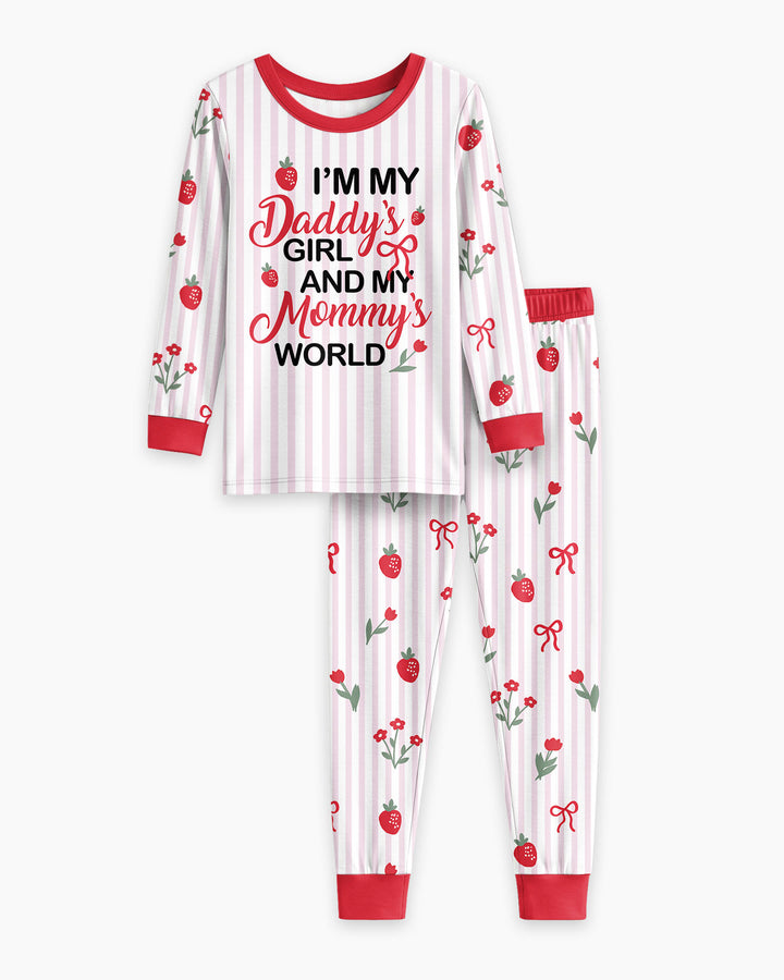 I'm My Daddy's Girl And My Mommy's World Bamboo Two Piece Long Sleeve Pajama Set